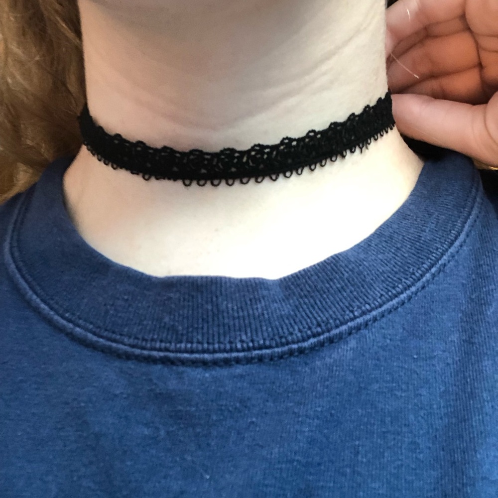 Torrid Black/Gold floral lace choker